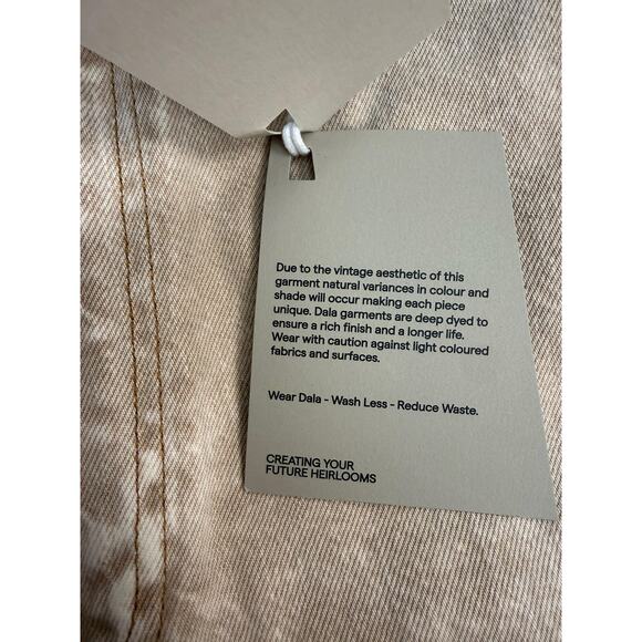 DALA Jeans Women 's 30 Tan Beige Starch Jean Carpenter Hammer Loop - Picture 4 of 9